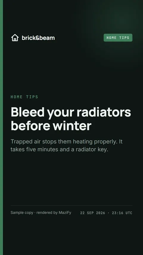 Sample real estate story: Bleed your radiators before winter.